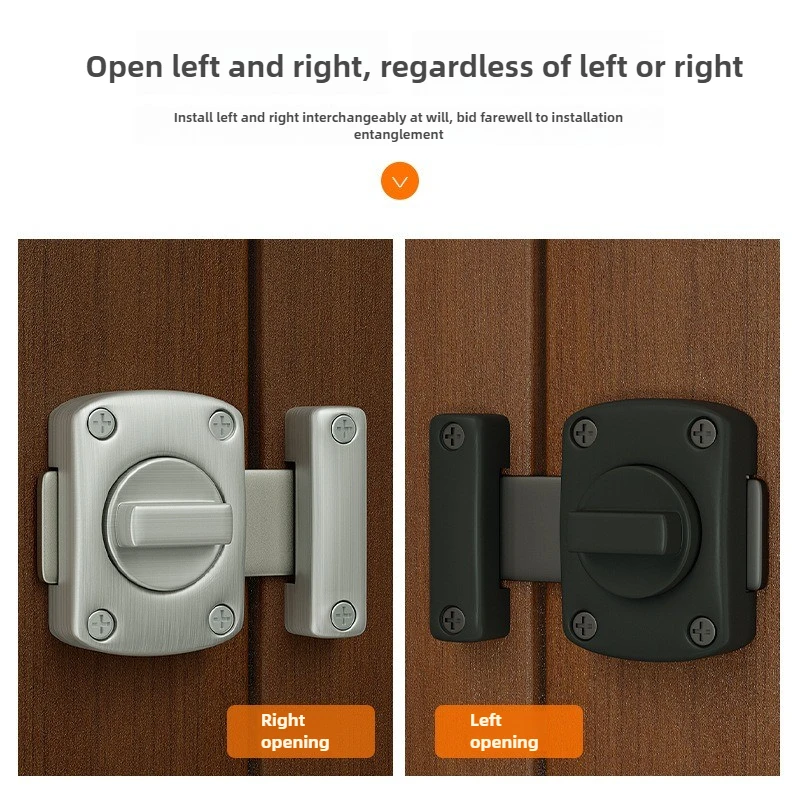 1PCS Home Security Latch Rotate Bolt Latch Gate Latches Door Slide Lock Twist Rotating Barrel Lock For Bathroom Toilet Door Lock