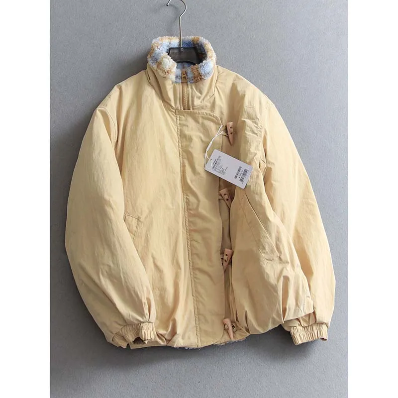 Autumn Winter Lady Stand-up Collar Jacket 2026 Women Leisure Padded Coat Korean Middle Aged Mother Long Sleeves Puffer Outwear