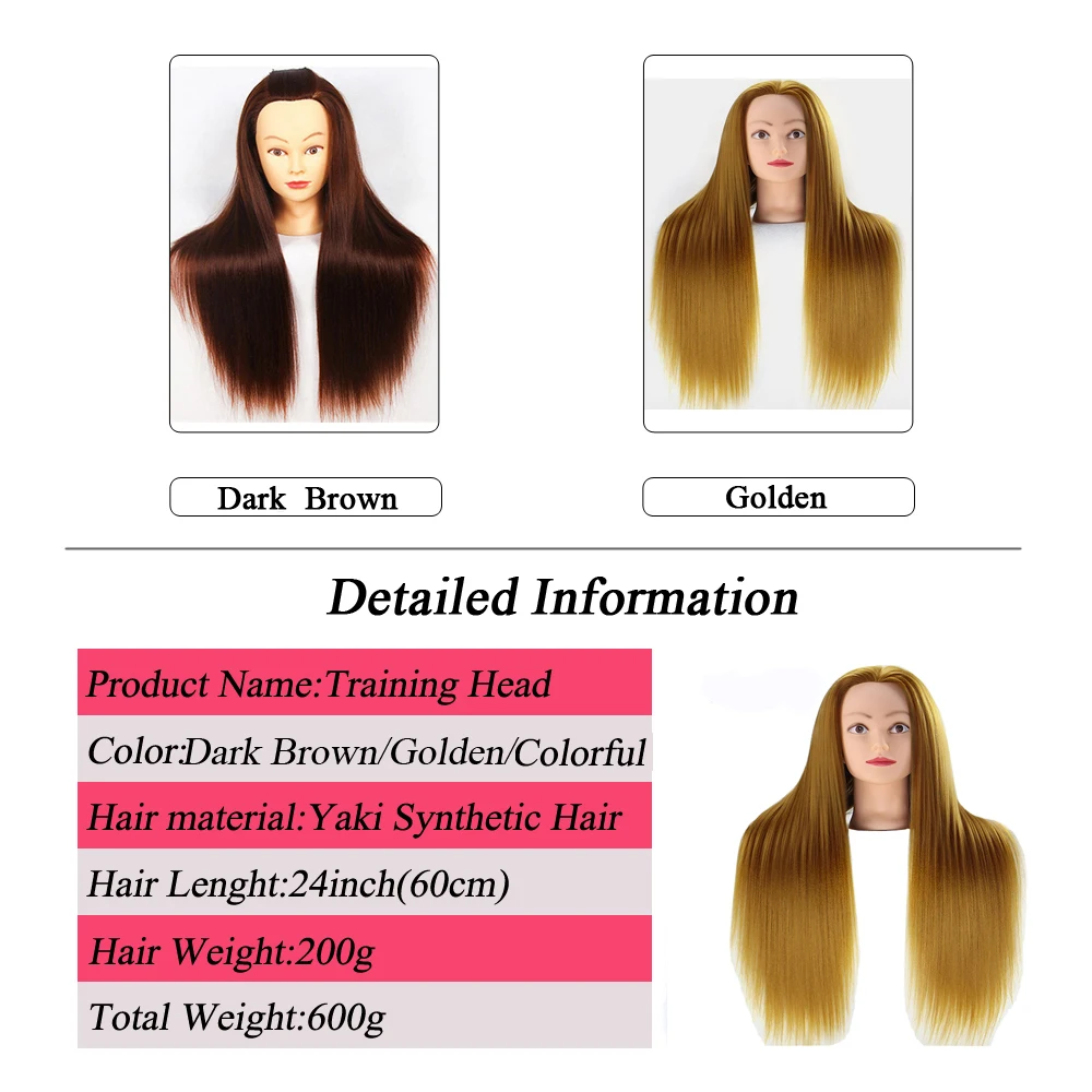 Professional Mannequin Head With Long Dark Brown Yaki Synthetic Hair For Barber Hairstyles Training Manikin Heads Dummy For Edit