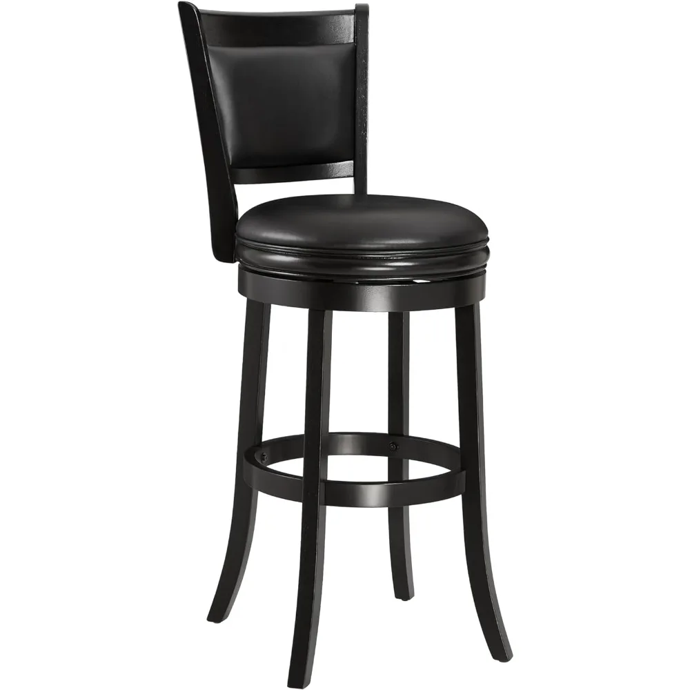 Swivel Pub Height Barstool 29 Inch Seat Height Black Set of 1