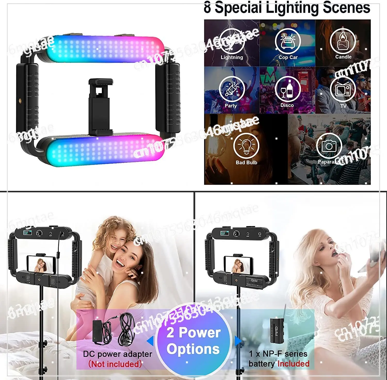 Imagem -05 - Rgb Câmera Estabilizador de Vídeo Lâmpada Selfie Profissional Equipamento de Iluminação de Vídeo Câmera de Ação Móvel Youtube Vlog Tl15rs