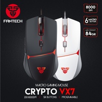 FANTECH CRYPTO VX7 Gaming Mouse Ultralight Many Buttons 8000DPI RGB Programable Wired Optical Esports Mouse For Laptop Tablet PC