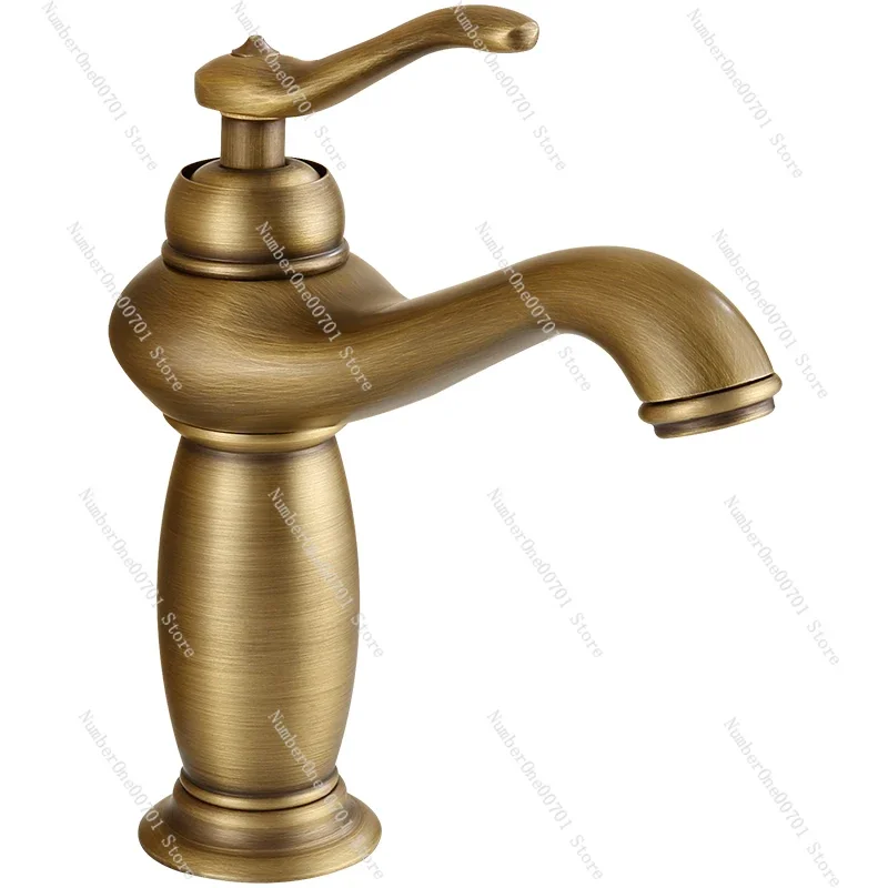 Faucet retro bathroom hot and cold mixing valve washbasin single hole single handle GY6603