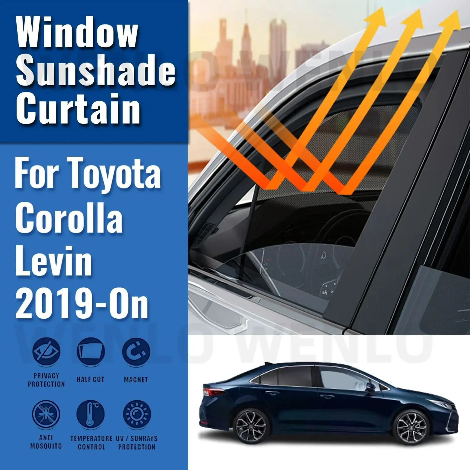 

Для Toyota Corolla Levin Sedan E210 2019-2024 автомобильный солнцезащитный козырек магнитный передний и задний лобовое стекло занавеска боковое окно солнцезащитный козырек