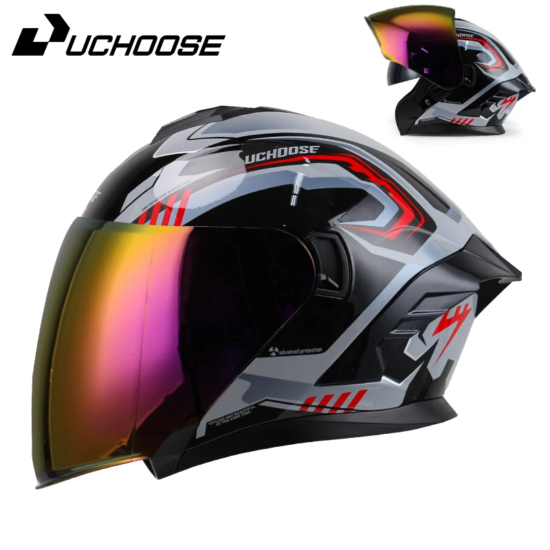 

Мотоциклетный шлем с открытым лицом для мужчин и женщин, солнцезащитный козырек с двумя линзами, легкий шлем для скутера, велосипеда в стиле ретро 3/4, шлем