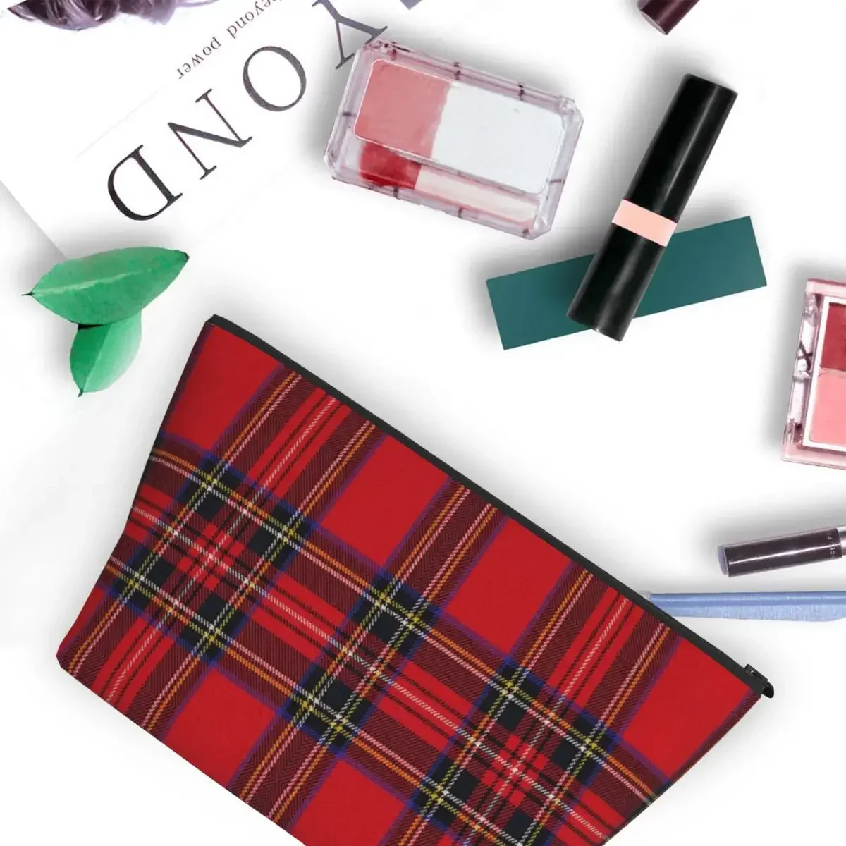 Traditional Royal Stewart Scottish Tartan  Makeup Bag Zipper Bag Cosmetic Case Portable Organizer For Women Ladies Gift