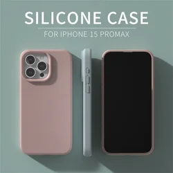 Liquid Silicone Case For iPhone 15 14 13 11 Pro Max Original Soft Cover for iPhone 13 12  Mini X XR XS 8 7 SE Cases