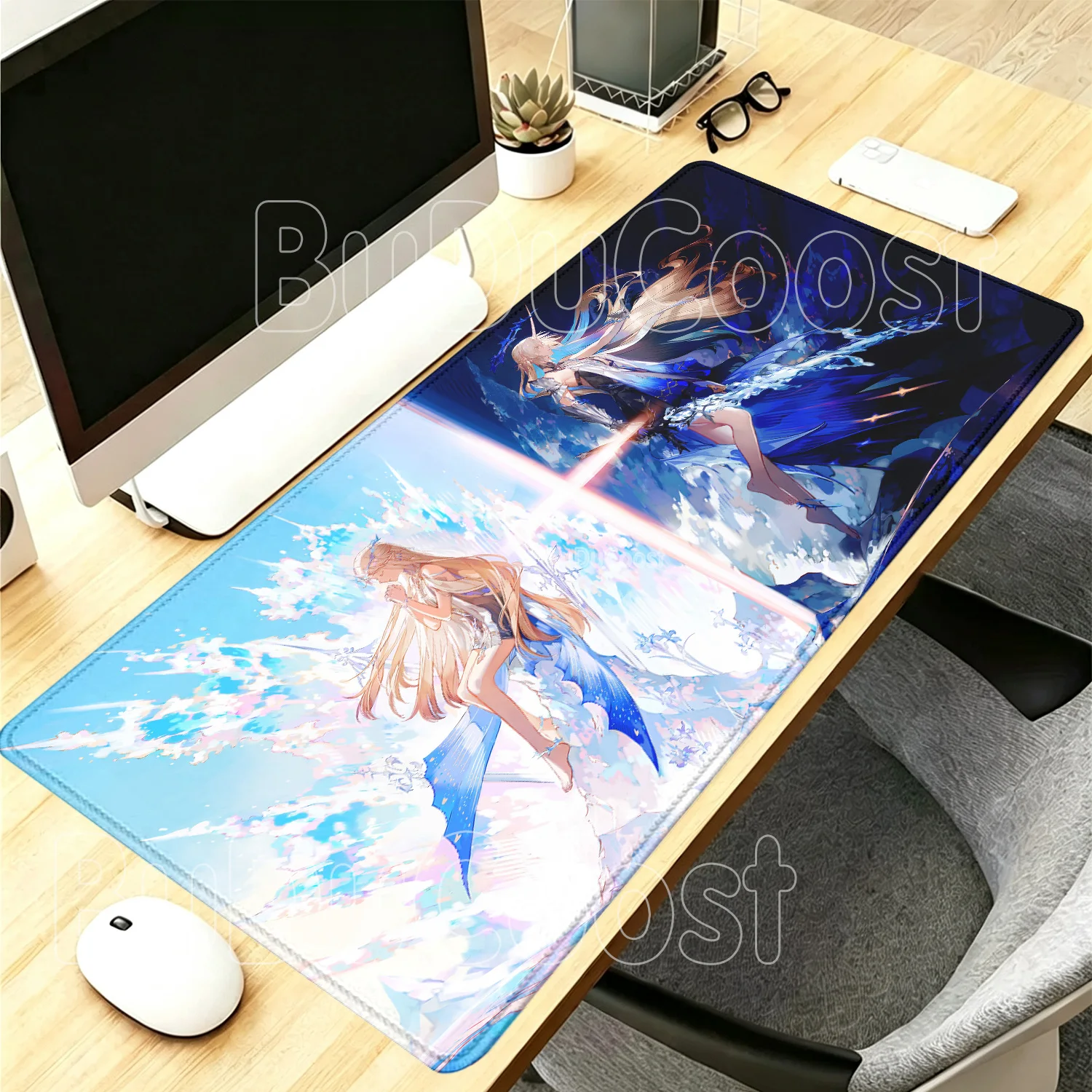 Wuthering Waves Cartethyia Mousepad HD Printing Office accessories Gaming Nonslip base Mouse Pad Anime girl Keyboard PC Desk Mat