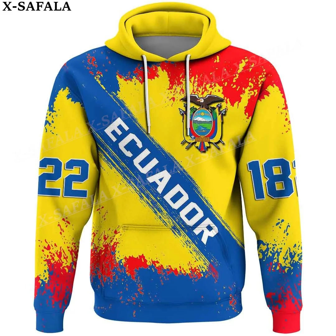 Ecuador Coat Of Arms Love Country Print Zipper Hoodie For Men Pullover Sweatshirt Hooded Jersey Tracksuit Outwear Coat Casual-2