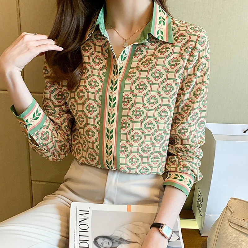 Stylish Women's Blouse for a Chic Look Fashion printing Women's shirts 2024 Spring Summer tops blusa mujer