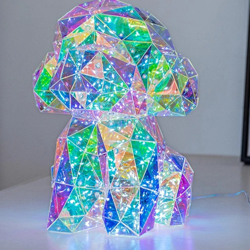 Christmas Ornaments Christmas Supplies Doll Symphony Teddy Dog Glowing Lantern Luxury Funky Tabletop Ornament Gift Home Products