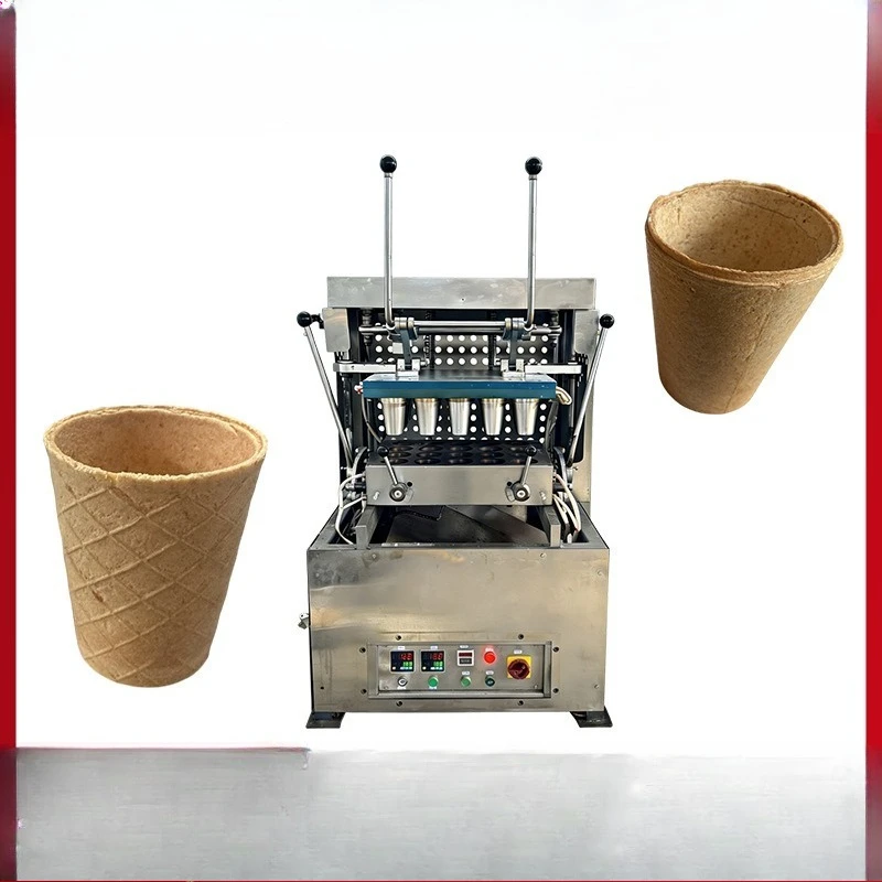 Ice cream cone machine automatic molding, coffee cup equipment, mold can be ordered edible coffee cup machine