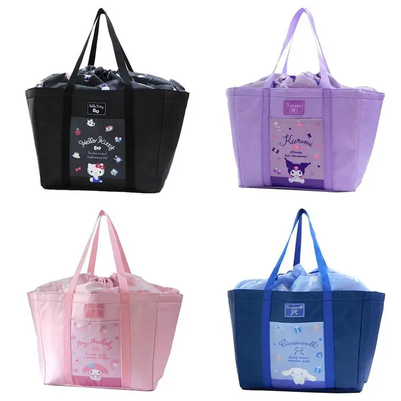 

Sanrio Hello Kitty Thermal Insulation Bag Cartoon Cute Kuromi Cinnamoroll My Melody Kawaii Picnic Traveling Handbag Holiday Gift