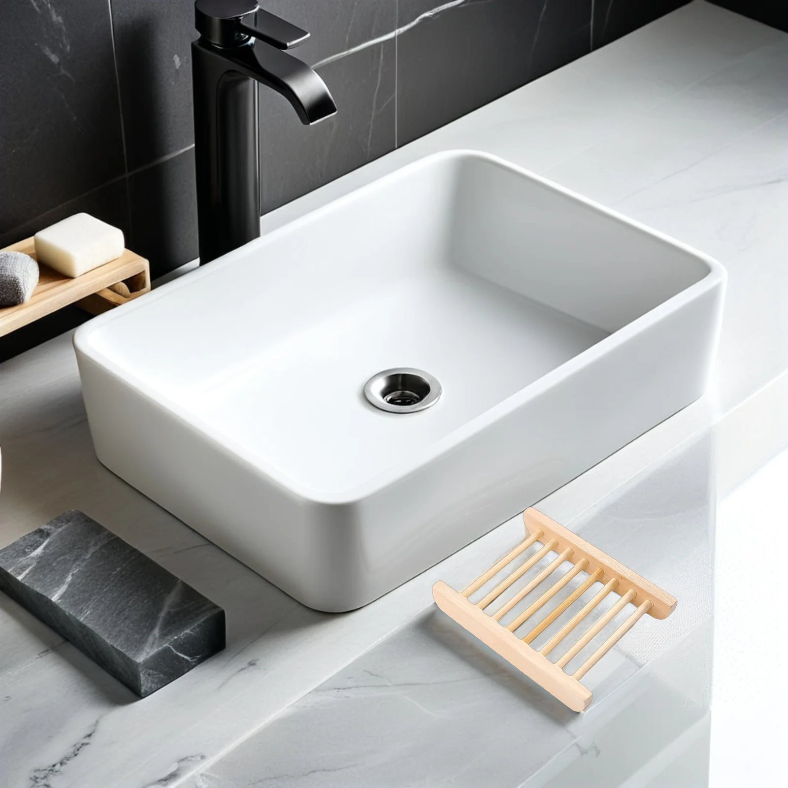 

10pcs Wooden Holder Storage Rack Dish For Shower Drain Tray Household Bath Tub Kitchen Sponges Brush Crafts Bamboo Soap