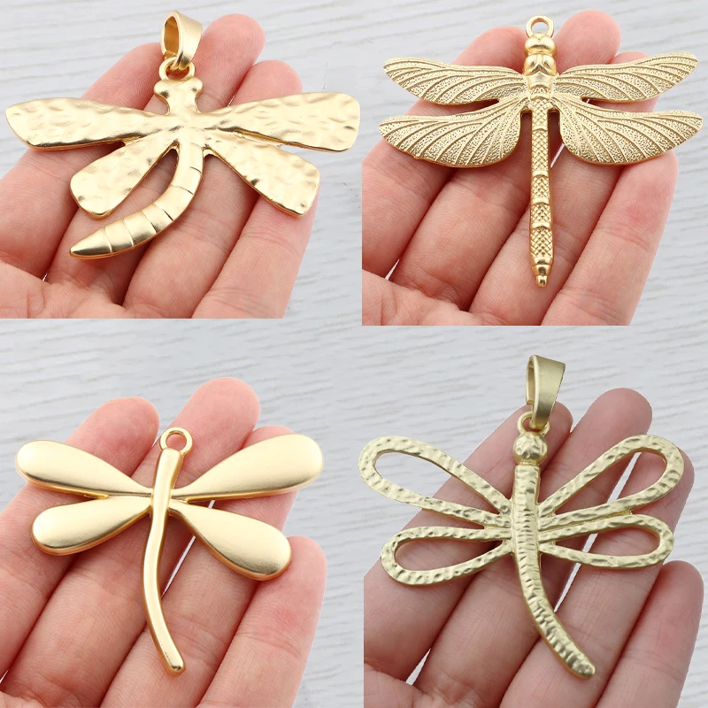1 x Matt Gold Color Bohemia Large Dragonfly Charms Pendants for DIY Necklace Jewelry Making Findings 68x66mm