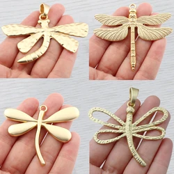 1 x Matt Gold Color Bohemia Large Dragonfly Charms Pendants for DIY Necklace Jewelry Making Findings 68x66mm
