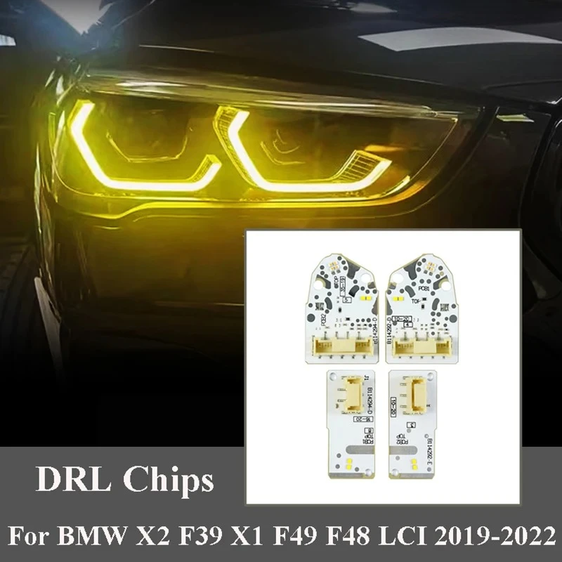 

Angel Eyes DRL Boards For 2020-2022 BMW X2 F39 F49 F48 X1 2021 Yellow LED Refit Headlight Modules Daytime Running Lights Chip
