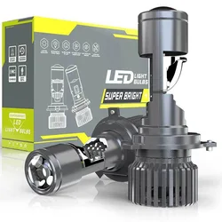 XTG GT4 LED Headlight Bulbs H4 Projector Lens Hi Lo Beam Integrated Laser 12V 24V Car Motorcycle Front Driving Lamp Super Bright