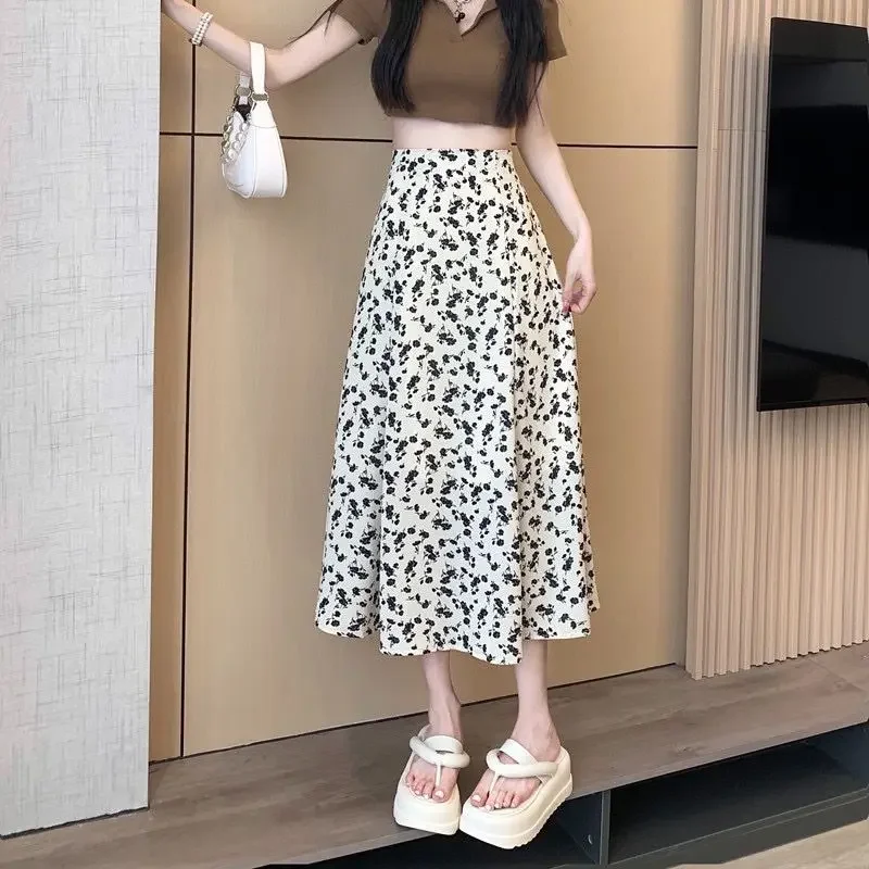 レディース パッチワークスカート 花柄 ミディ丈 ワンピース ハイブランド ヴィンテージ Vネック Y2K 新作 ハイクオリティ トレンド 2025 Aライン スカート