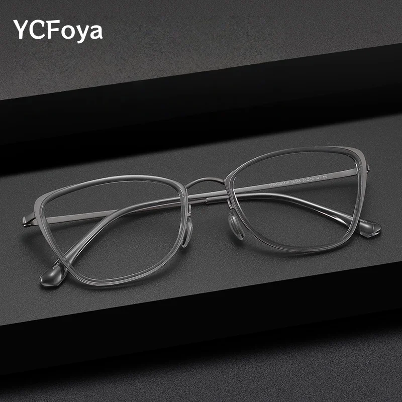 

Retro Cat's Eye Women's Glasses Ultra-light Titanium Optical Prescription Eyeglasses Frame Fashion Trend Exquisite Design 26045