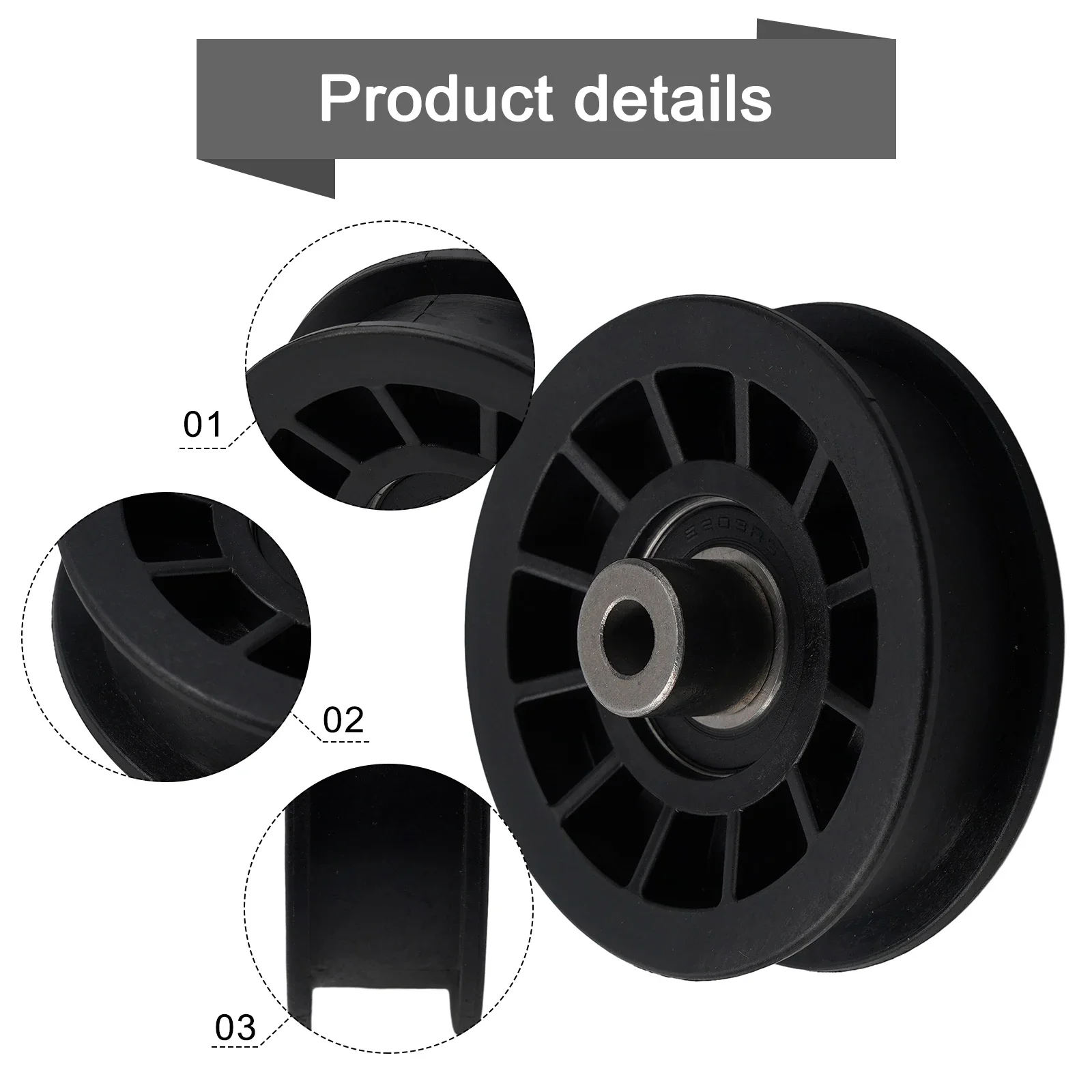 Bearing Pulley Wheel For Poulan Garden Tool Lawn Tractor Round Black Wheel Cable Awn Mower Part Flat Idler Pulley Machine Pulley