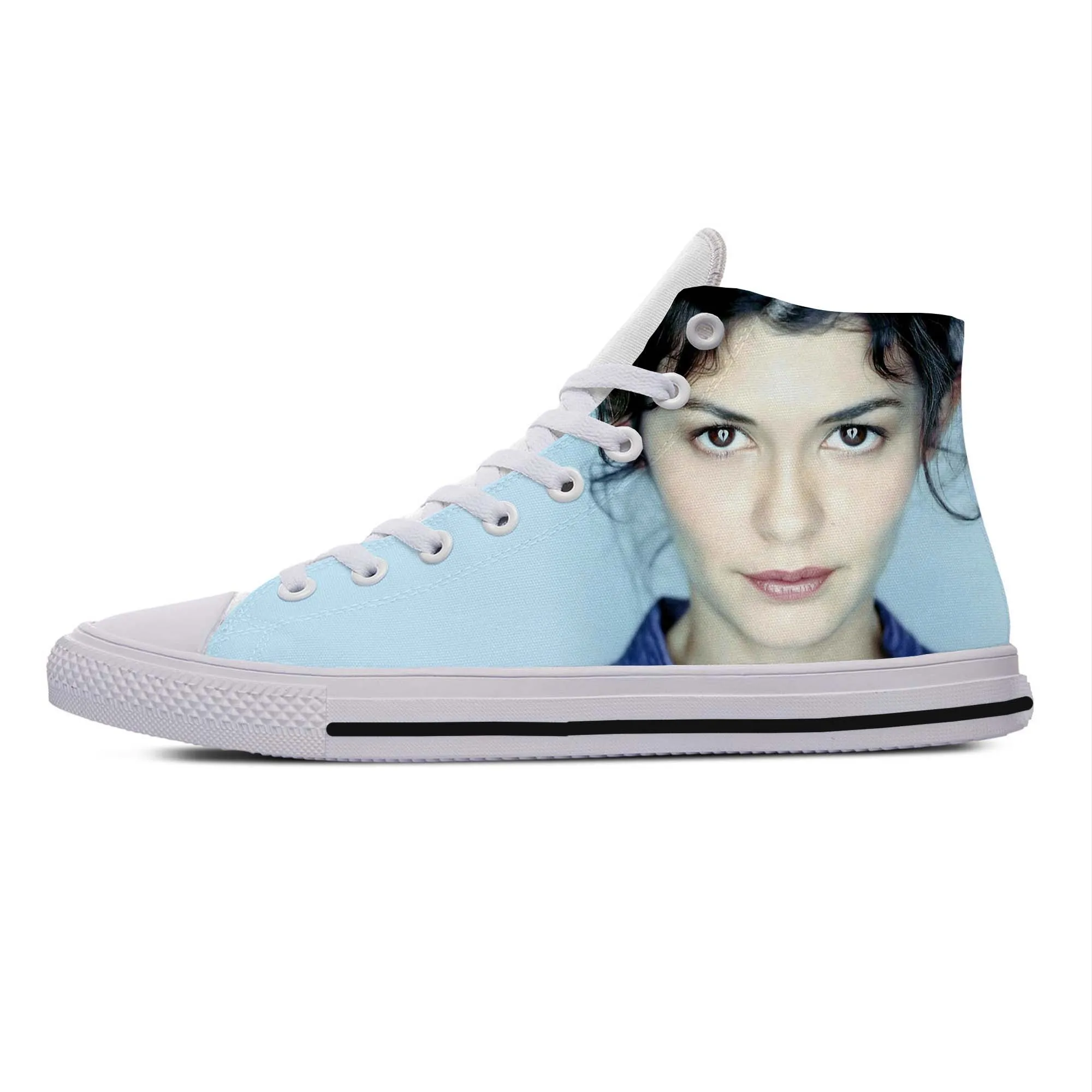 Hot Summer Fashion Woman Man Audrey Tautou Breathable Sneakers Casual Board Shoes High Quality High Help Classic Canvas Shoes