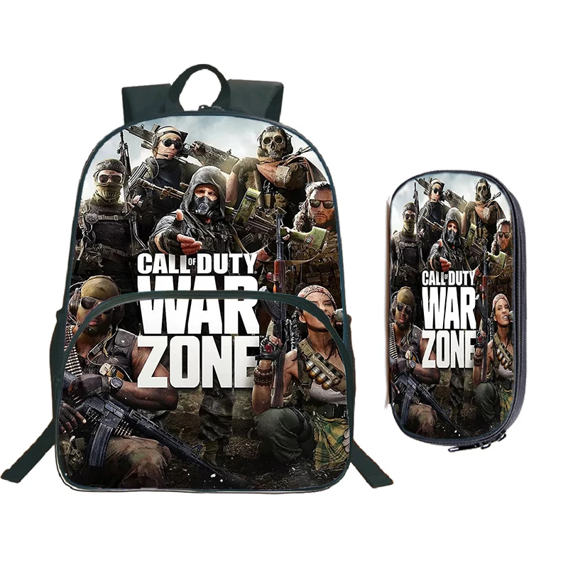 

2Pcs Set Large Capacity Backpack Game Call Of Duty School Bags for Boys Girl Nylon Call Warzone Backpack Teenager Laptop Bookbag