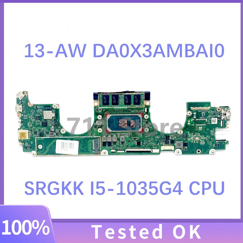 High Quality Mainboard For HP Spectre X360 13-AW DA0X3AMBAI0 With SRGKK I5-1035G4 CPU Laptop Motherboard 100% Fully Working Well