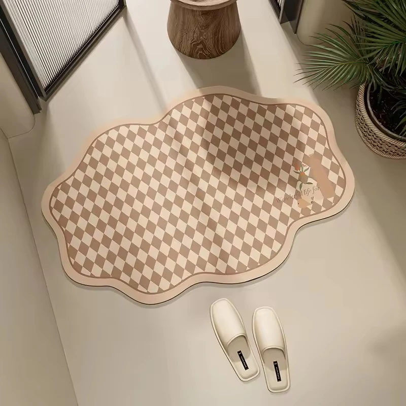 Non-Slip Shower Bath Mat Super Absorbent Diatomite Bathroom Floor Mat