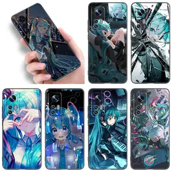 Cute H-Hatsune M-Miku Black Phone Case For Xiaomi 10T 11 Lite 11T 12S 12X 13T 14 Pro A1 A2 POCO M3 M4 M6 X3 NFC X5 Pro F3 F5