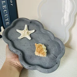 Cute Cloud Tray Cement Mold DIY Terrazzo Storage Tray Silicone Mold Trinkets Display Tray Gypsum Epoxy Resin Mold