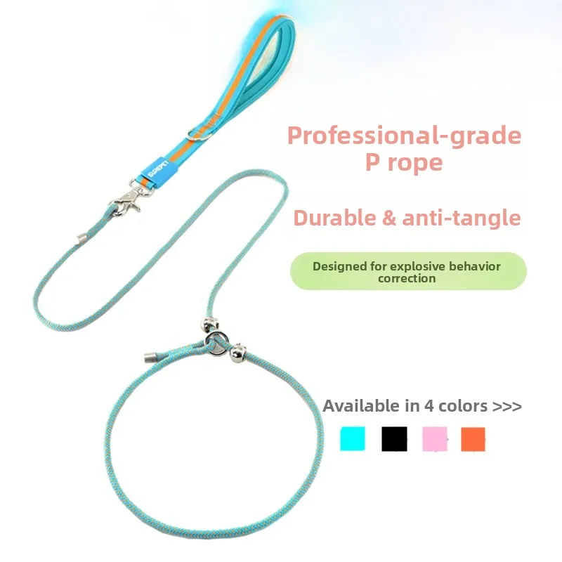 Correa de Adiestramiento para Perros, a Prueba de Explosiones, para Perros Pequeños, Medianos y Grandes, Cadena Tipo P, para Tosa Inu, Golden Retriever, Cuerda para Pasear Perros, Cuerda de Tracción