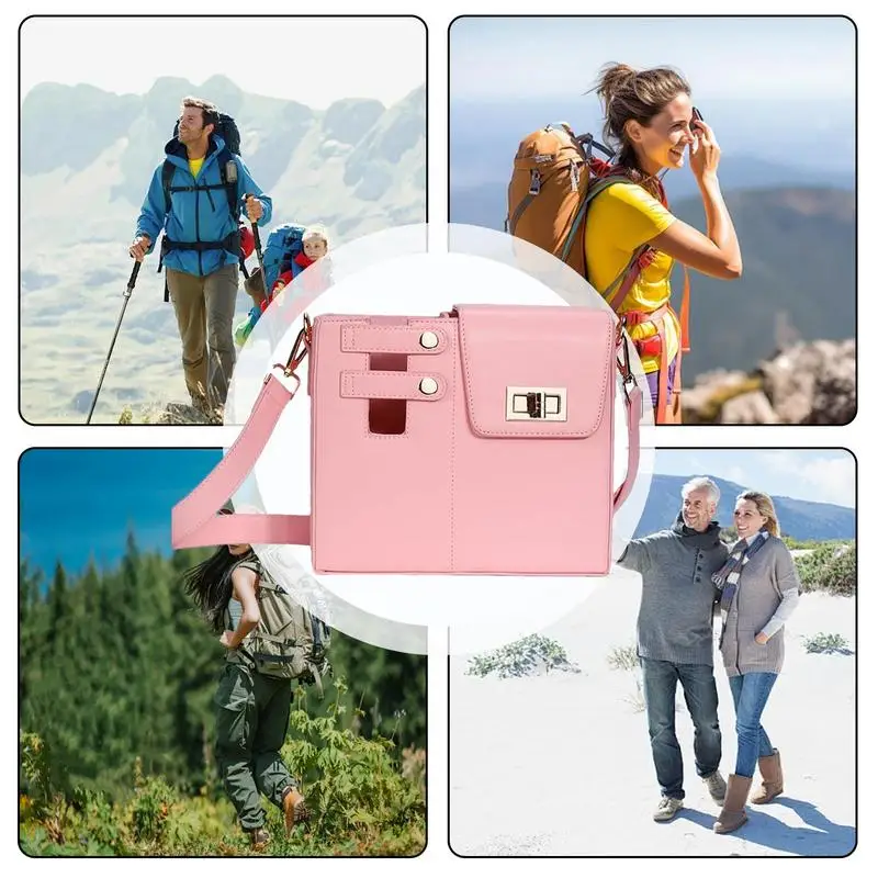 스탠리 컵 슬리브 핸드백 물병 캐리어 가방, PU 가죽 야외 휴대용 파우치, 조절 가능한 어깨 스트랩 포함