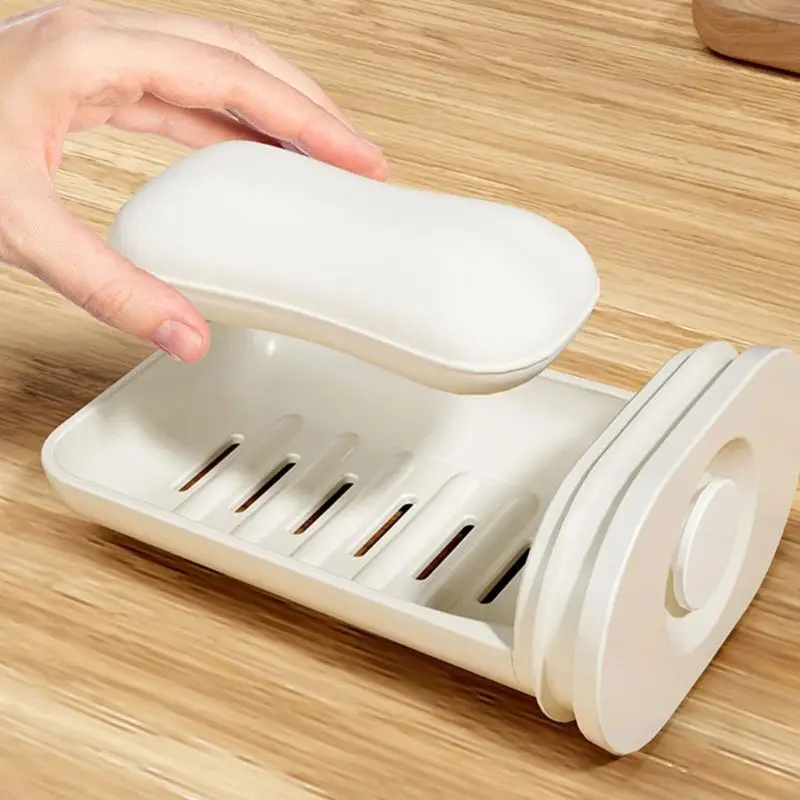 2025 New Teak Proof Soap Holder Scorgion Box for Trip Press Lock Travel Bath Asced