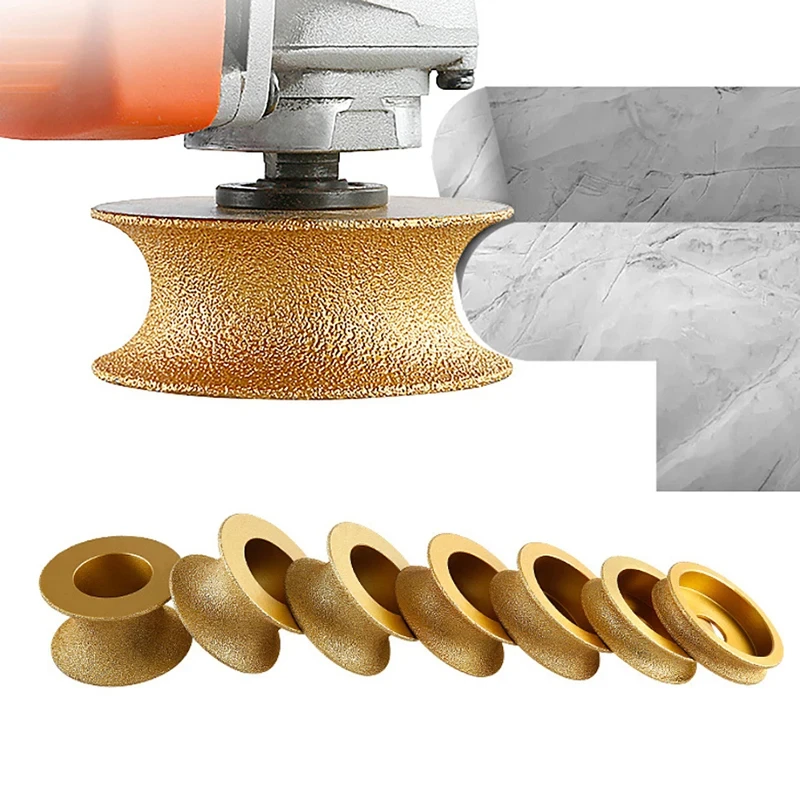 

22.23/20mm Aperture 75mm Round Vacuum Wet and Dry Brazed Diamond Grinding Wheel Half Round Edge Marble Stone Edge Profile Grind