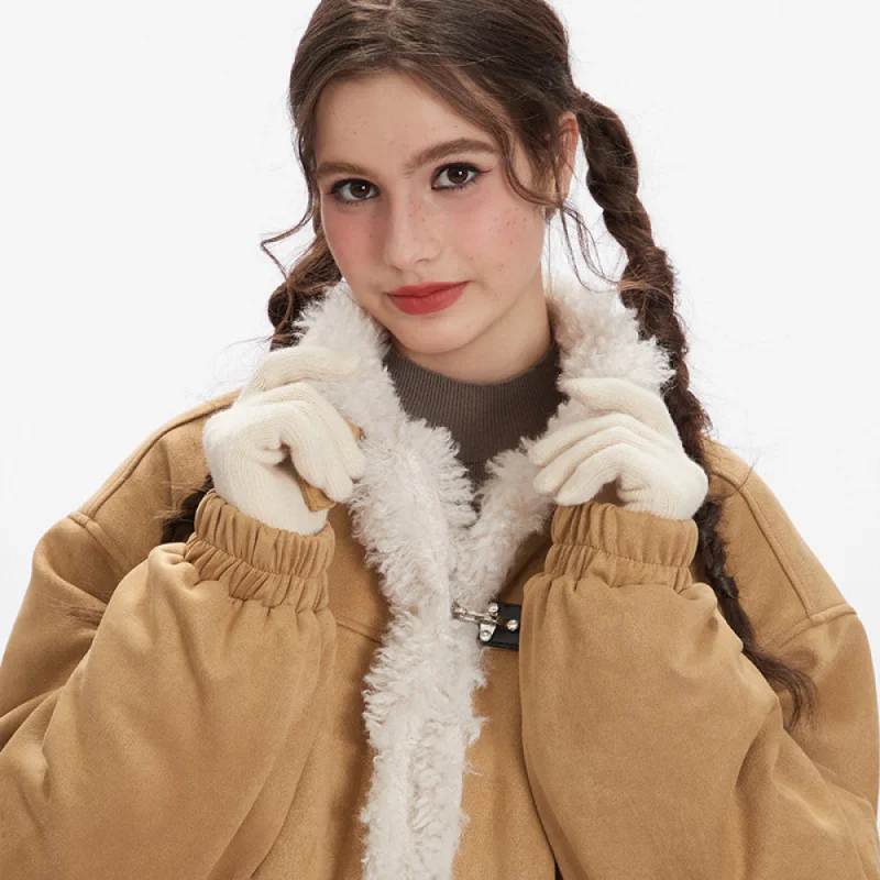 سترة شتوية جديدة غير رسمية ذات ياقة واقفة من American Retro للنساء بتصميم قصير فضفاض #2