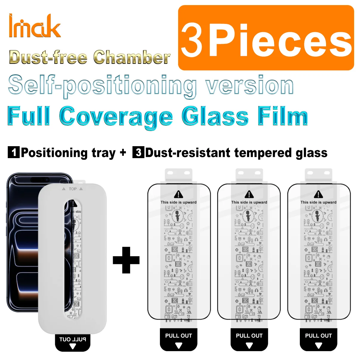 

IMAK Pro+ защитное стекло для iPhone 17 Pro Max Air 16 15 14 Plus 13 12 11 X XR Xs Max Беспыльная пленка для локатора камеры