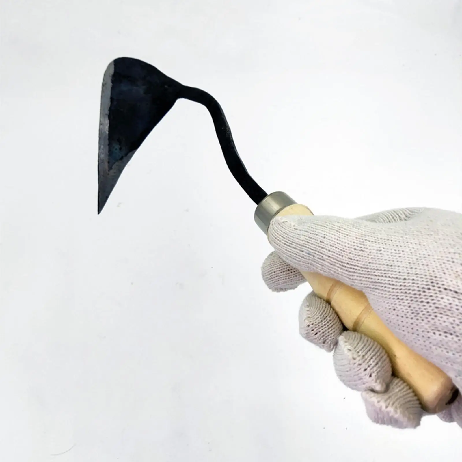 Multifunctional Hand Weeder Gardening Tool with Wood Handle for Weed Removal Transplanting Loosening Soil Field Work