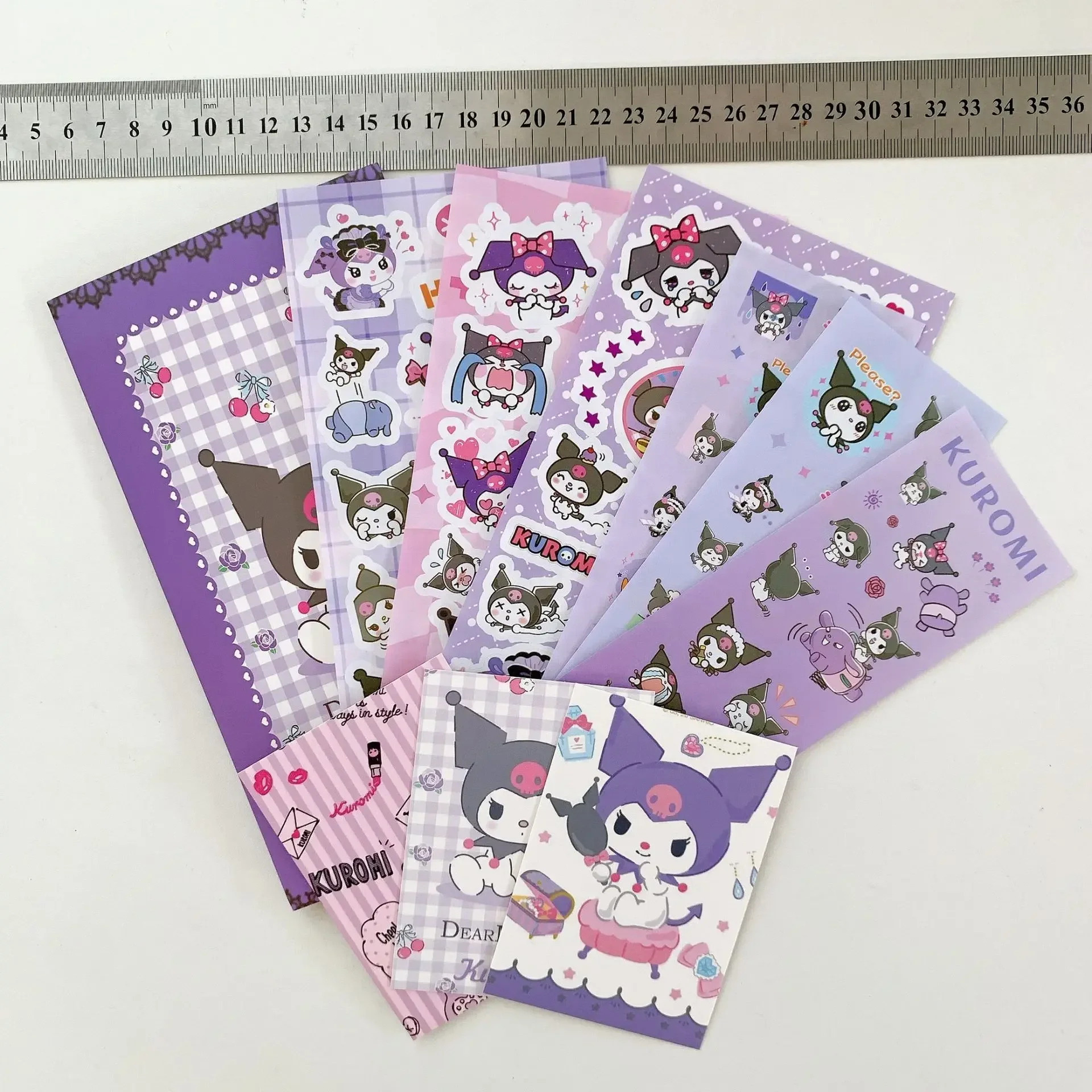 Cute Cartoon Sanrio Kuromi Melody Pachacco Cinnamoroll Hellokitty Pocket Material Kids Gudetama Stickers DIY Gift