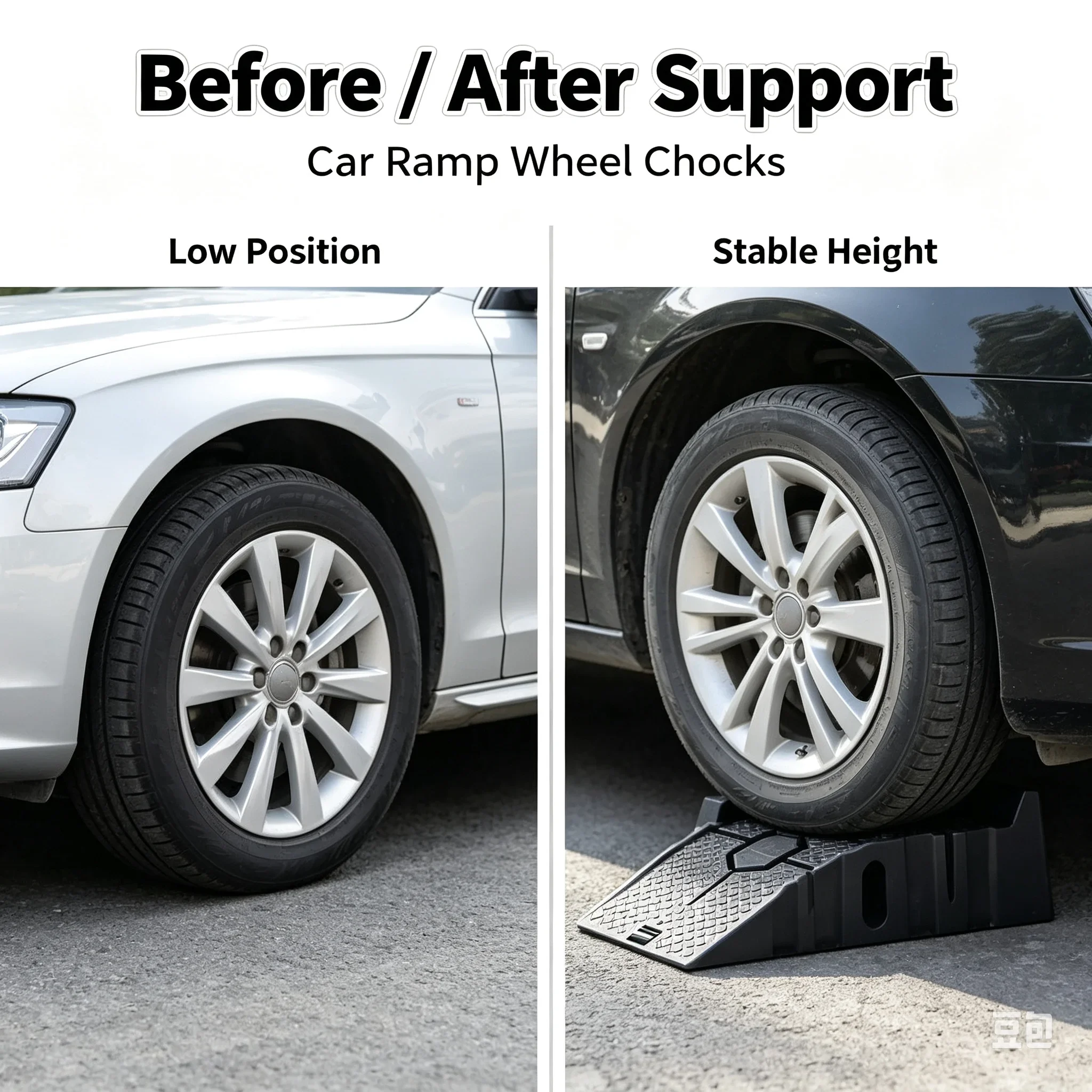 2PCS Car Service Ramps 3 Ton Capacity Portable Vehicle Maintenance Tire Ramps for Lifting Vehicles Car Service & Repair