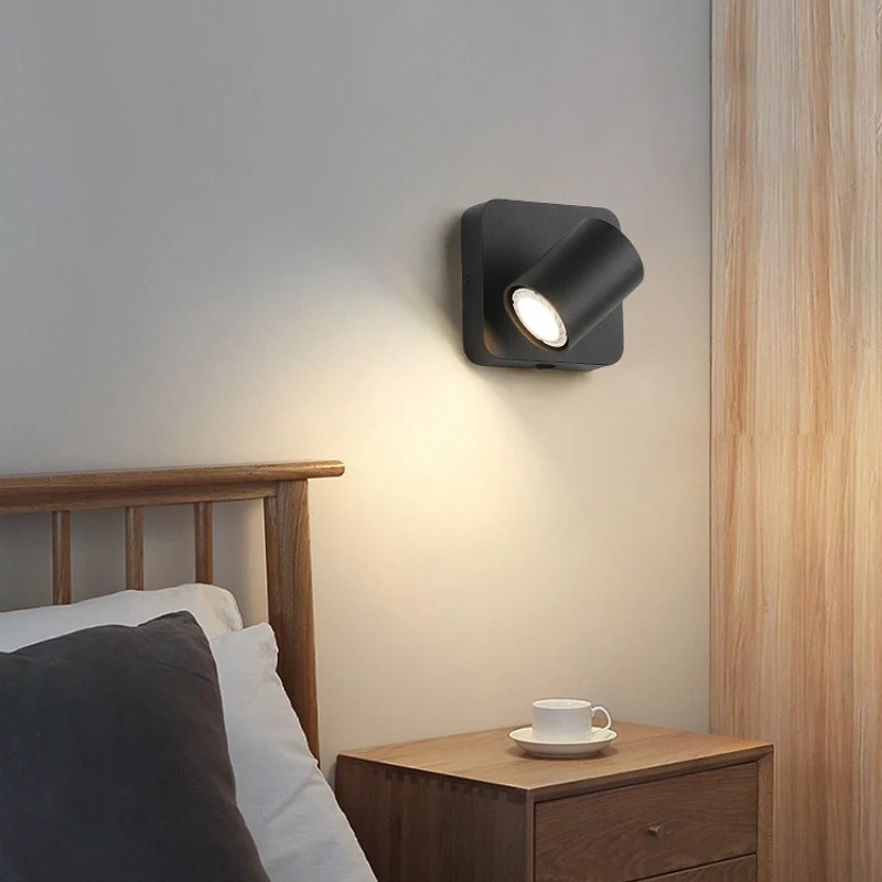 Indoor 5W LED Wall Lamp Modern Style Folding Rotate Spotlight Home Hotel Bedroom Bedside Living Room Reading Ceiling Wall Light