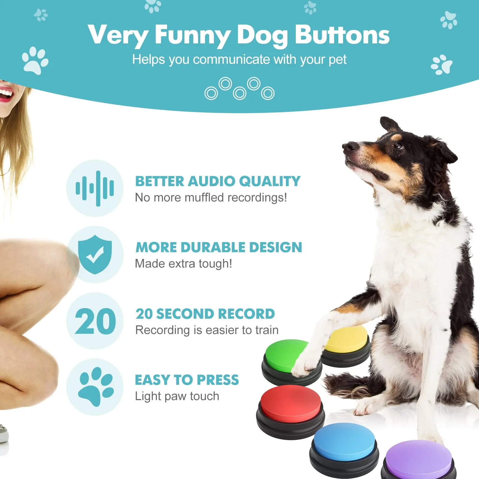 8/11pcs Voice Recording Button Pet Toys Dog Buttons for Communication Pet Training Buzzer Recordable Talking Toy Intelligence