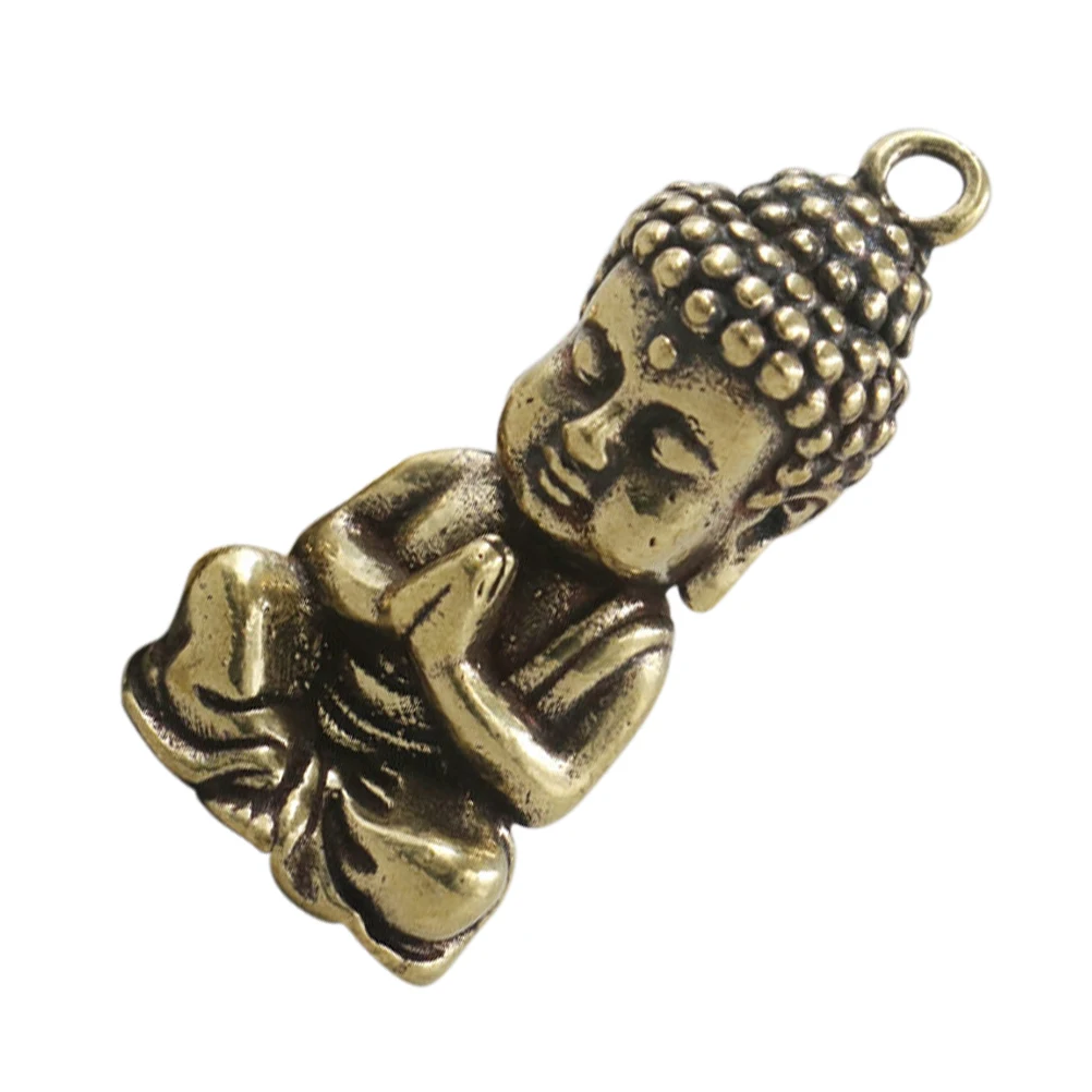 

1Pcs Auspicious Buddha Keychain Pendant Copper Retro Design Good Gloss Jewelry Accessory Auspicious Buddha Keychain Pendant