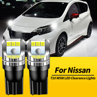 2PCS 12V T10 W5W LED Clearance Lights Canbus For Nissan Note E11 E12 2006-2019 Tiida C11 C12 2007-2015  Murano Z50 Z51 2003-2014