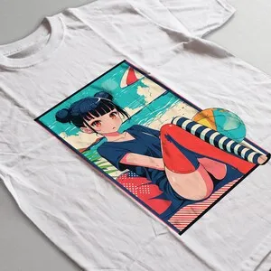 Anime Girl Shirt, Beach Scenery, Kawaii Otaku Gift Shirt