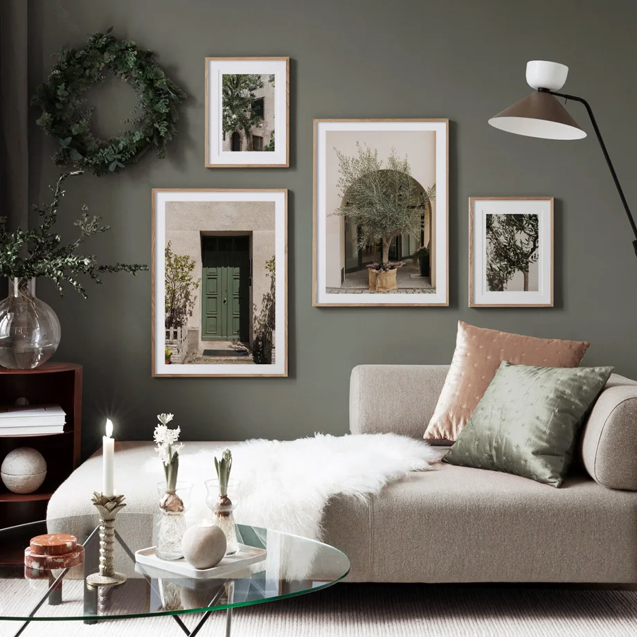Nordic Travel Green Tone Build Still Life Posters And Print Wall Art Canvas Painting Modern Wall Pictures Interior Room Decor