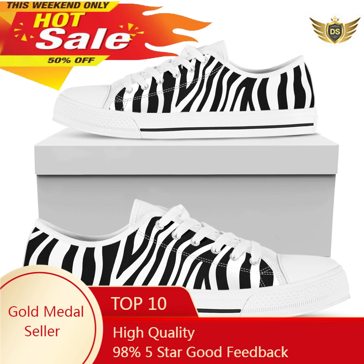 Black White Zebra Print Classic Women Sneakers Breath Canvas Shoes Fashion Women Sneakers Shoes Flats