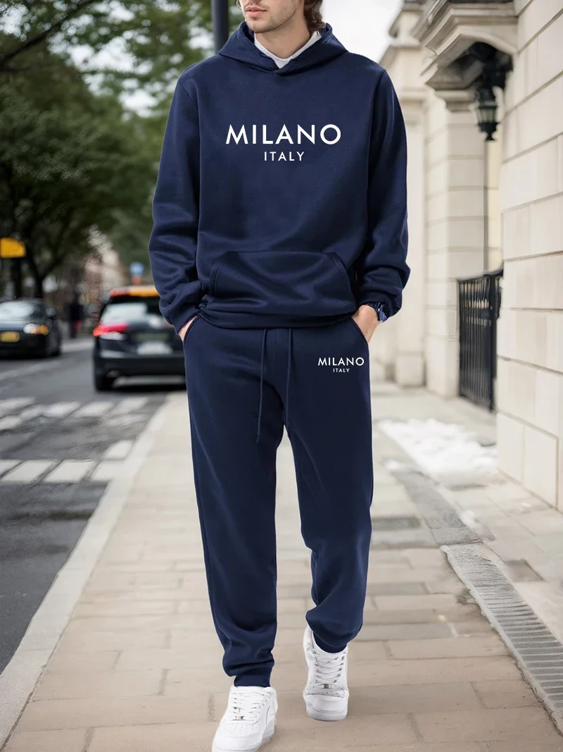 Hot Sales Mens Tracksuit Casual Sweatshirts Sweatpants Outdoors Sports Jogging Man Clothing Versatile Single Piece Hoodies Pants