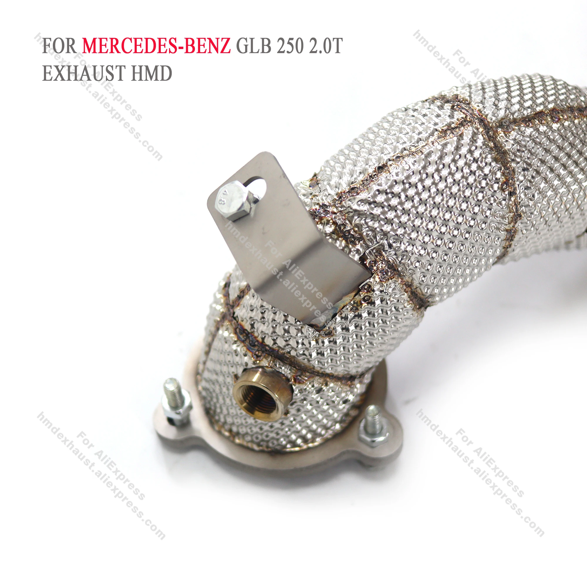 Tubo de escape personalizável para mercedes benz lb 250 2.0t, sistema de escape de aço inoxidável, proteção térmica, alto fluxo, desempenho hmd