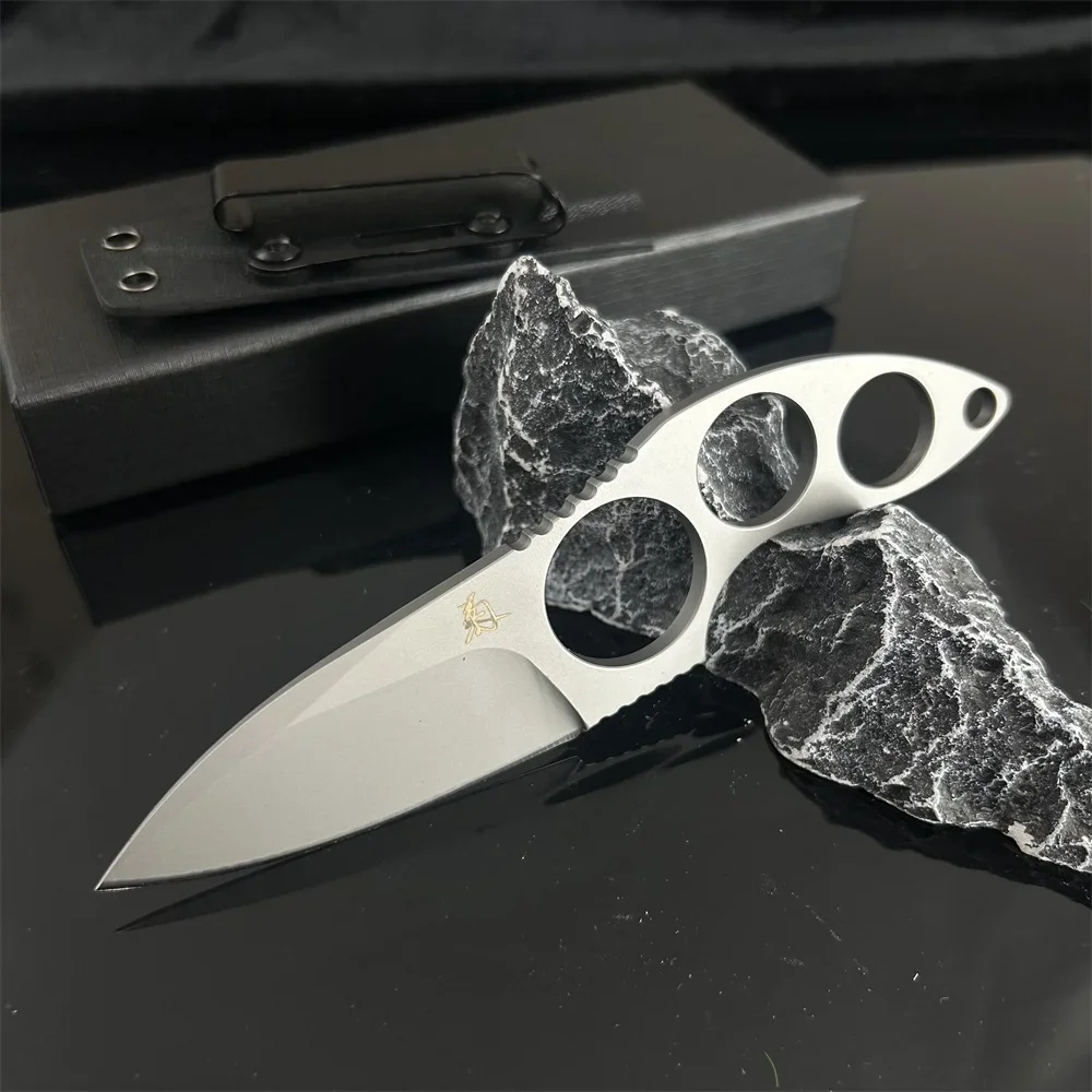 

High Quality Wasp Blade Shape Straight Knife 440C All Steel Outdoor Mountain Climbing Camping Perfect Equipment Multi-purpose